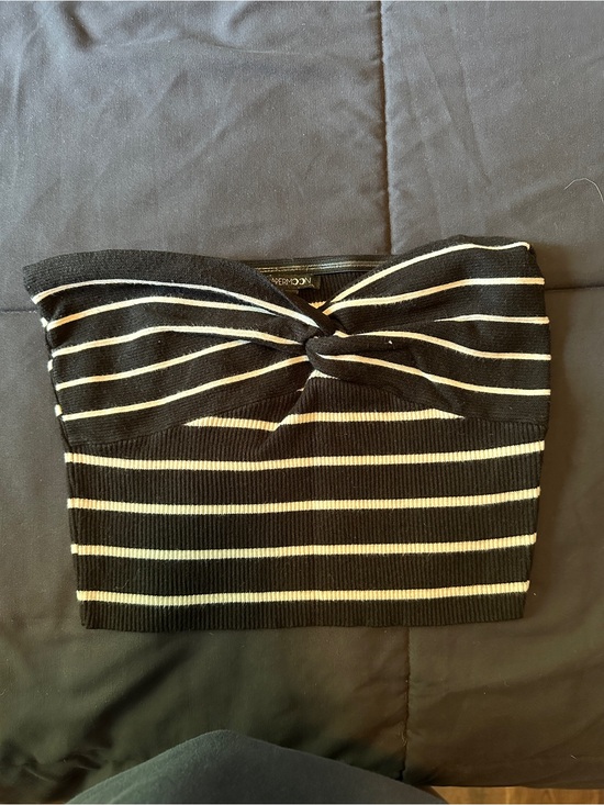 Dry Goods Tops - Dry Goods Black and White Striped Twist-Front Crop Top